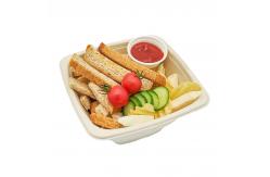 China Square Biodegradable Sugarcane Bagasse Bowl 24oz Paper Containers With Lids supplier