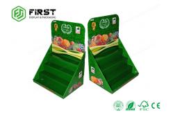 China Custom Made Portable 4C Offest Printing Cardboard Recycled Paper Counter Display Stand supplier