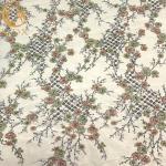 135Cm Width Green 3D Embroidery Lace Fabric With Luxury Beading for sale