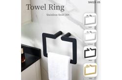 China ODM Black Bathroom Towel Rings Hand Towel Holder Wall Mounted supplier