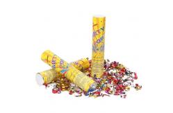 China Gold Metallic Foil Streamer Party Confetti Cannon 20cm Disposable supplier