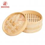 Round Shape 24cm Bamboo Steamer Basket For Dumplings for sale