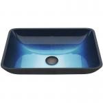 Turquoise Rectangular Wash Hand Basin Bathroom Sinks Top Mount