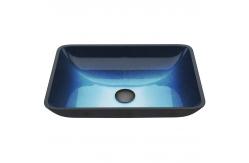 China Turquoise Rectangular Wash Hand Basin Bathroom Sinks Top Mount supplier