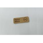 Embossed Logo Microfiber PU Leather Patches Washable Labels Sew On Clothing