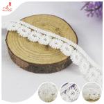 Machine Crocheted White Ribbon Lace Trim Water Soluble For Skirt