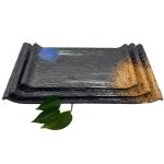 ODM 16.2'' Melamine Black Rectangle Plate Galaxy Pattern FDA for sale