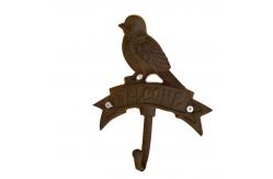 China Antique Wall Mount Bird shape Black Iron Coat Hooks supplier
