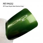 PET-PH252 PET Bright Metal Mamba Green Vinyl Wrap Film Self Healing Chemical Resistant for sale