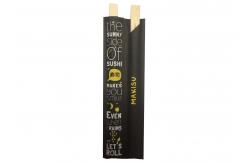 China 21cm Twins Bamboo Chopsticks For Sushi Half Paper Packing supplier