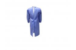 China Unisex SMS+PE 53GSM Disposable Ultrasonic Seaming Gown With Ties supplier