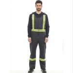China Arc Flash Flame Resistant Workwear 100% Cotton Industrial Fire Retardant Bib Overalls for sale