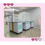 Wood Chemistry Lab Bench laboratory furniture & Fume Hood with Integrated Storage Drawers for Organization for sale