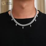 Cross Pendant Necklace Titanium Steel Hip Hop Jewelry Cuban Link Chain Choker for sale