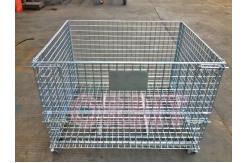 China Stacking Collapsible Steel Wire Mesh Pallet Cage For Warehouse Storage supplier