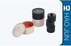 China Custom Logo Round Cardboard Candle Boxeswith Lids , Hot Stamping supplier