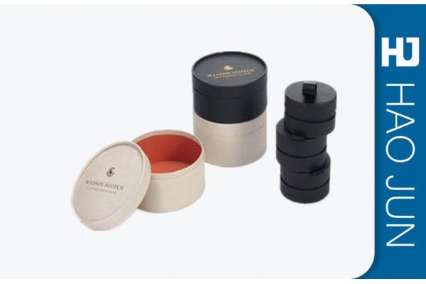 Custom Logo Round Cardboard Candle Boxeswith Lids , Hot Stamping