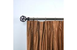 China Black Sweep Copper 0.4mm Curtain Rod Set 28mm Diameter With Single Bracket supplier