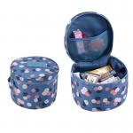 Outdoor Travel Beauty Storage Round Polyester Makeup Wash Bag for sale