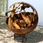 Corten Steel Rust Assembly Required Yes Sphere Steel Fire Pits
