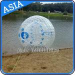 Transparent 1.0mm PVC Aqua Zorbing Ball With Color Dots For Pool Use for sale