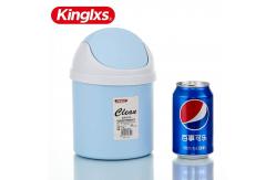 China Open Top Mini Table Car Blue Kitchen Trash Can With Swing Lid supplier