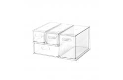 China Thick 0.5mm Clear Bathroom Storage Containers Plastic Drawer Organizer supplier