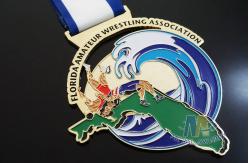 China Customized Taekwondo Or wrestling Metal Award Medals with Sublimated Ribbon supplier