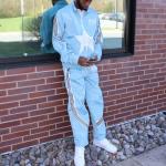 Silk Screen Printing Windbreaker Tracksuit Lightweight Training Joggers And Jacket Set