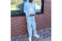 China Custom Logo Zip Up Windbreaker Track Suit Matching Jacket And Sweatpants Antistatic supplier