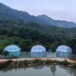 PC Transparent Dome House Clear Bubble Tents With Lighting System And UV Protection