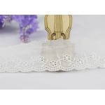 Embroidered Cotton Eyelet Lace Trim Broderie Anglaise Scallop Tape For Baby Suits for sale