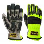 Abrasion Resistant Size 9 Rescue Extrication Gloves High Visible Green for sale