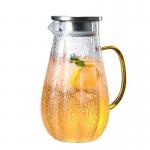 Drip Free Glass Refrigerator Pitcher , Spill Proof Spout Carafe Water Bottle for sale