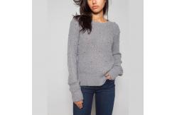 China Grey / Berry Women'S Cable Knit Pullover Sweaters With Bubble Sweater Water Soluble supplier