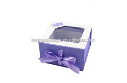 China Chocolate Truffle Kraft Gift Box With Window Magnetic with Silk Ribbon supplier