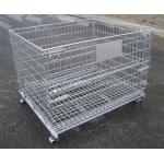 Galvanized wire mesh cage storage, folding wire container, bins, wire stacking baskets