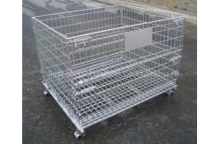 China Galvanized wire mesh cage storage, folding wire container, bins, wire stacking baskets supplier