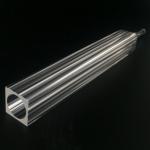 Custom Made Heat Resistance Outer Square Inner Circular Tapered Long Mouth Quartz Tube
