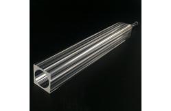 China Custom Made Heat Resistance Outer Square Inner Circular Tapered Long Mouth Quartz Tube supplier