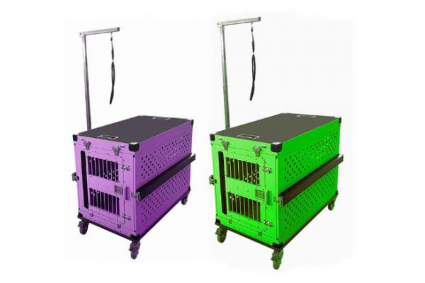 Lightweight Custom Aluminum Dog Boxes Collapsible Kennel Crate 24 Inch