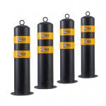 Dia 114mm Yellow Safety Bollards H 1044 Mm 200*200mm Crash Rated Bollards for sale