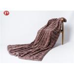 Soft Warm Faux Animal Fur Blanket Throw Classic square jacquard Polyester mink Faux Fur Throw beige for sale