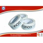 White BOPP Packaging Tape With Black And Blue Characters / Logo Printed for sale