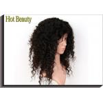Black 8A Glueless Deep Curl Human Hair Front Lace Wigs With 130% Density