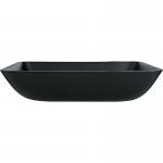 Frosted Crystal Stone Bathroom Wash Basins Rectangular Black Matte Vessel Sink
