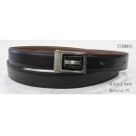 Mens Black Leather Belt With Silver Buckle , Black/ Brown Mens Leather Dress Belts for sale