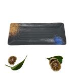10.5'' Restaurant Melamine Dinnerware Matte Black Rectangle Shape Plate for sale