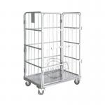 Transport Duty Foldable Rolling Cage Storage Powder Coated Finish for sale