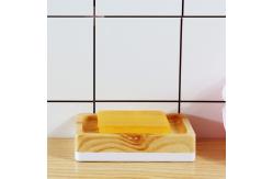 China Toilet Wood Grain Shelf Plastic Soap Holder Dish Tray With Lid Drain supplier